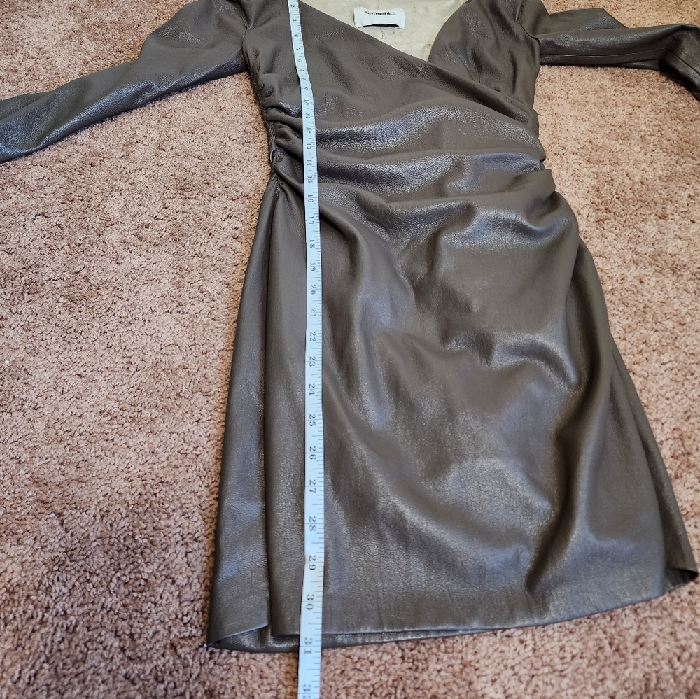Nanushka Faux Leather Moha Mini Dress In Brown Size XS - Picture 13 of 15